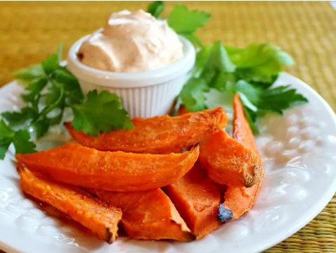 Yam Fries with Spicy Dip  